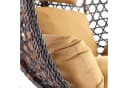 RAMROXX Hängesessel Luxus Style XXL Korb Dunkelbraun Gestell Braun mit Kissen Bild 5