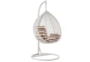 RAMROXX Hängesessel XXL Rattan Korb Weiss mit Kissen Braun Bild 2