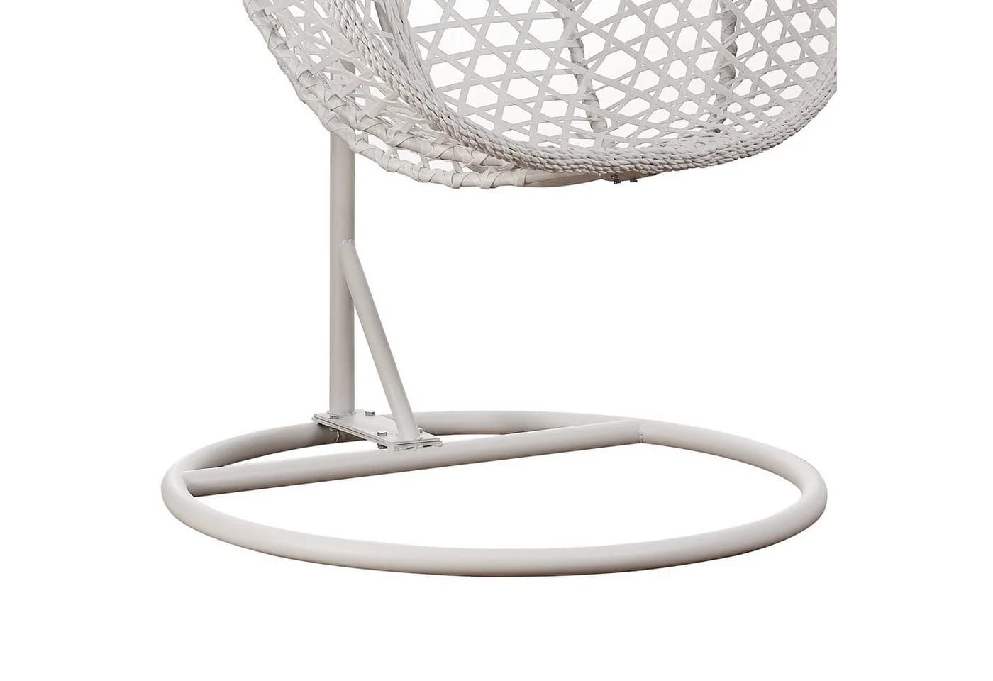 RAMROXX Hängesessel XXL Rattan Korb Weiss mit Kissen Braun - Bild 5