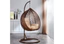 RAMROXX Hängesessel Luxus Style XXL Rattan Braun Beige mit Relaxkissen Bild 2