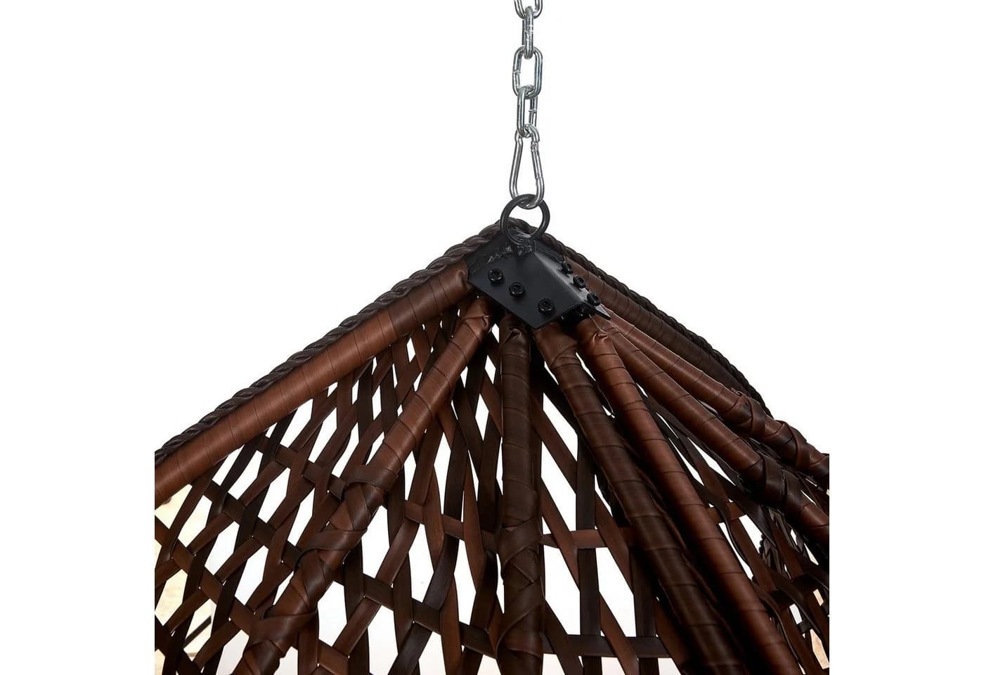 RAMROXX Hängesessel Luxus Style XXL Rattan Braun Beige mit Relaxkissen - Bild 4