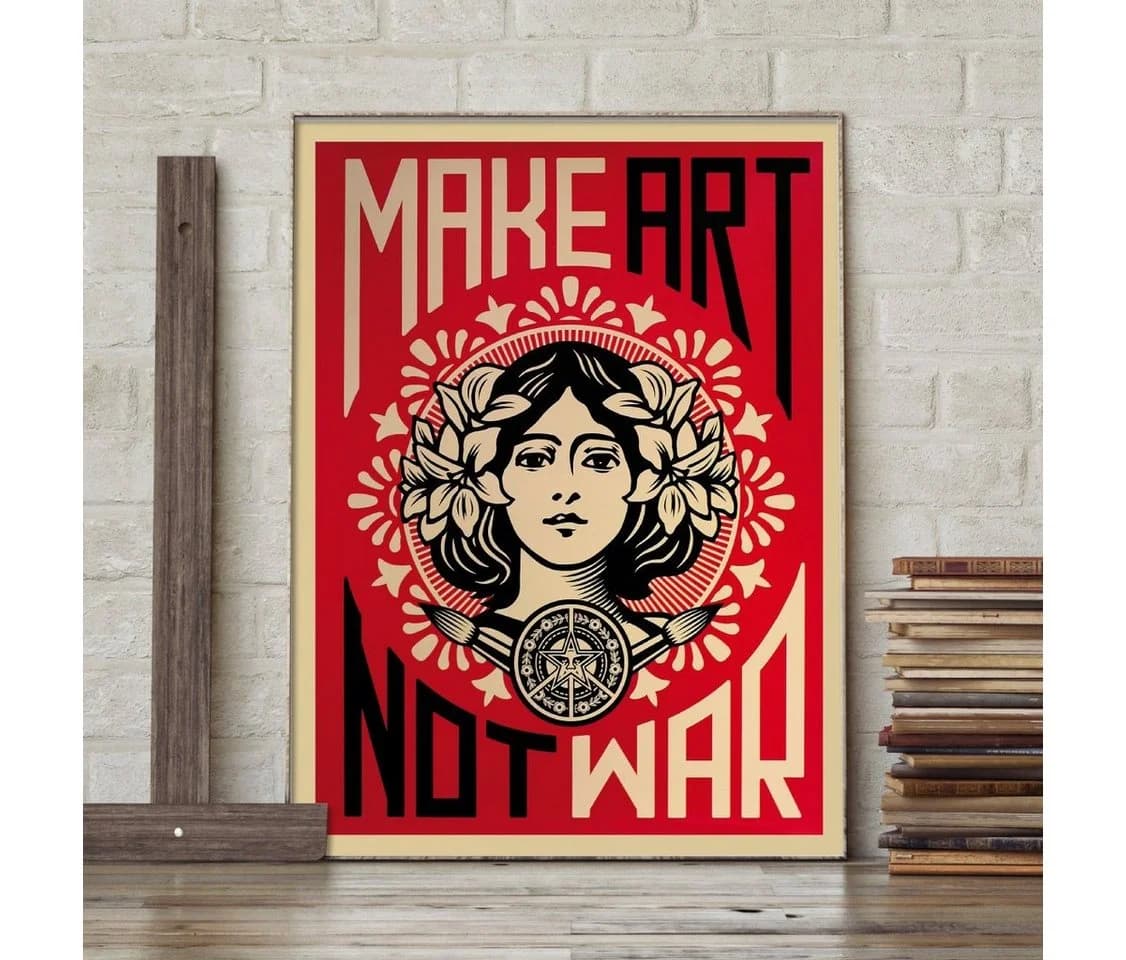 Close Up Kunstdruck Make Art Not War! Shepard Fairey