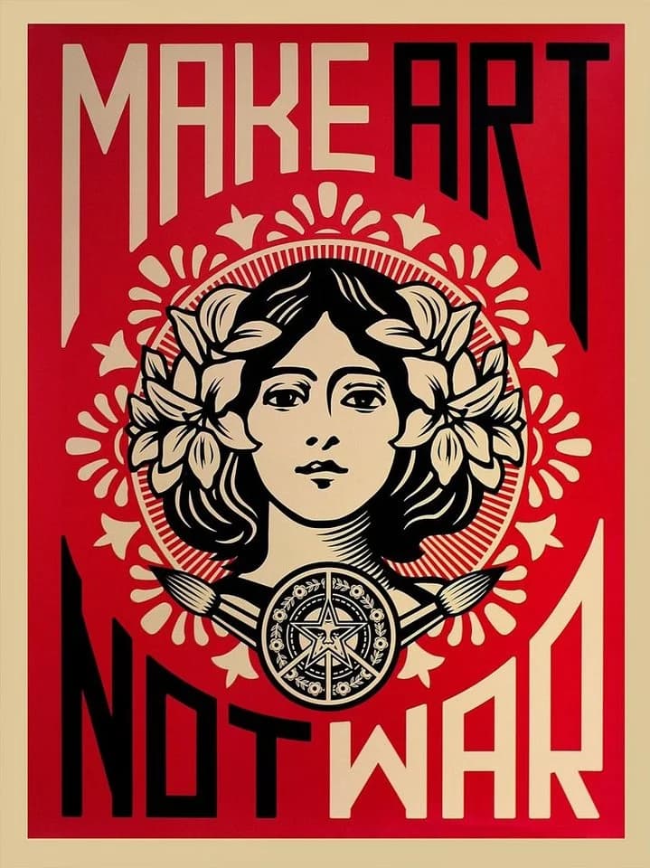 Close Up Kunstdruck Make Art Not War! Shepard Fairey - Bild 2