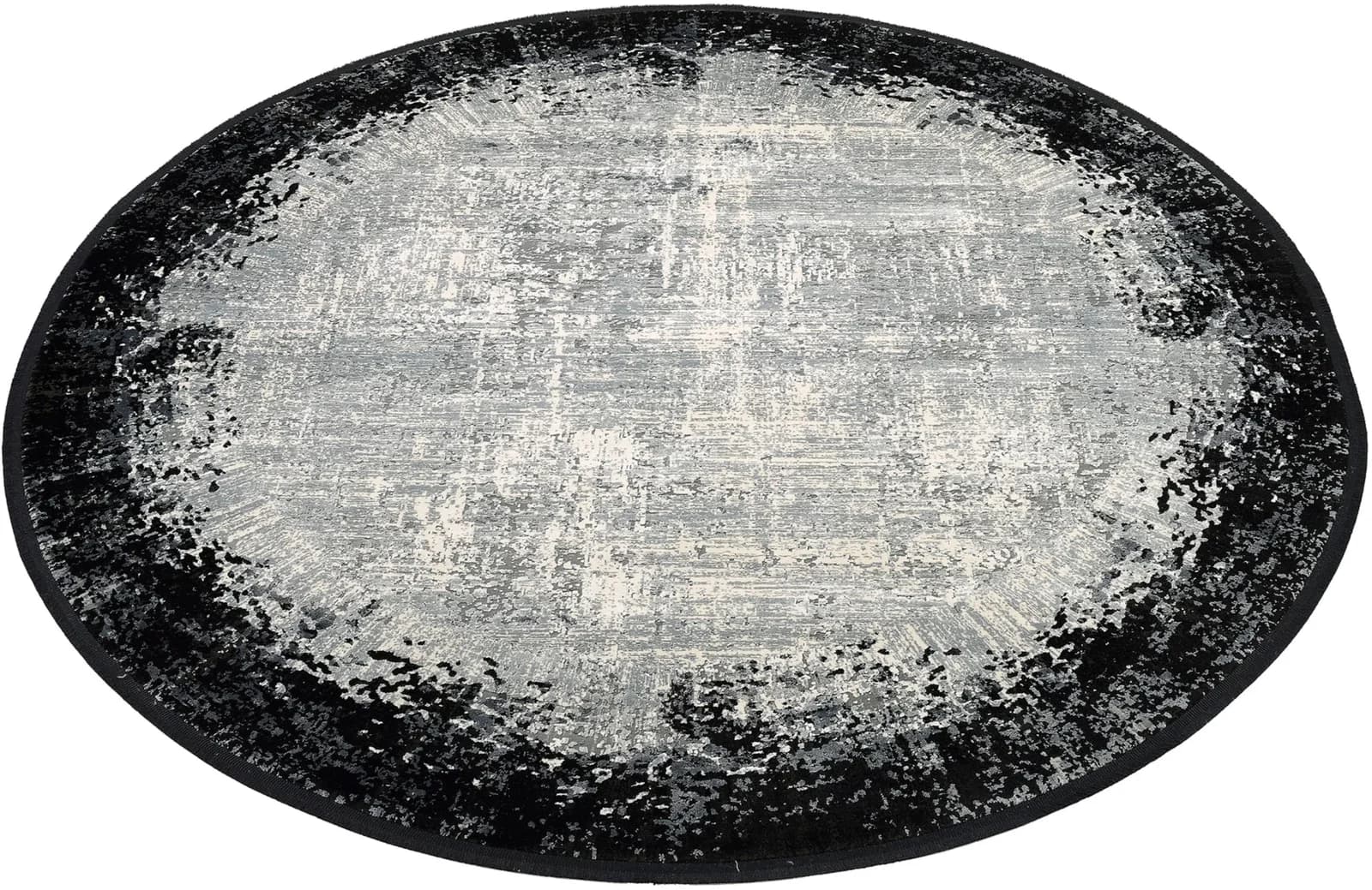 WK WOHNEN Teppich BORDER Dunkelgrau 260cm rund