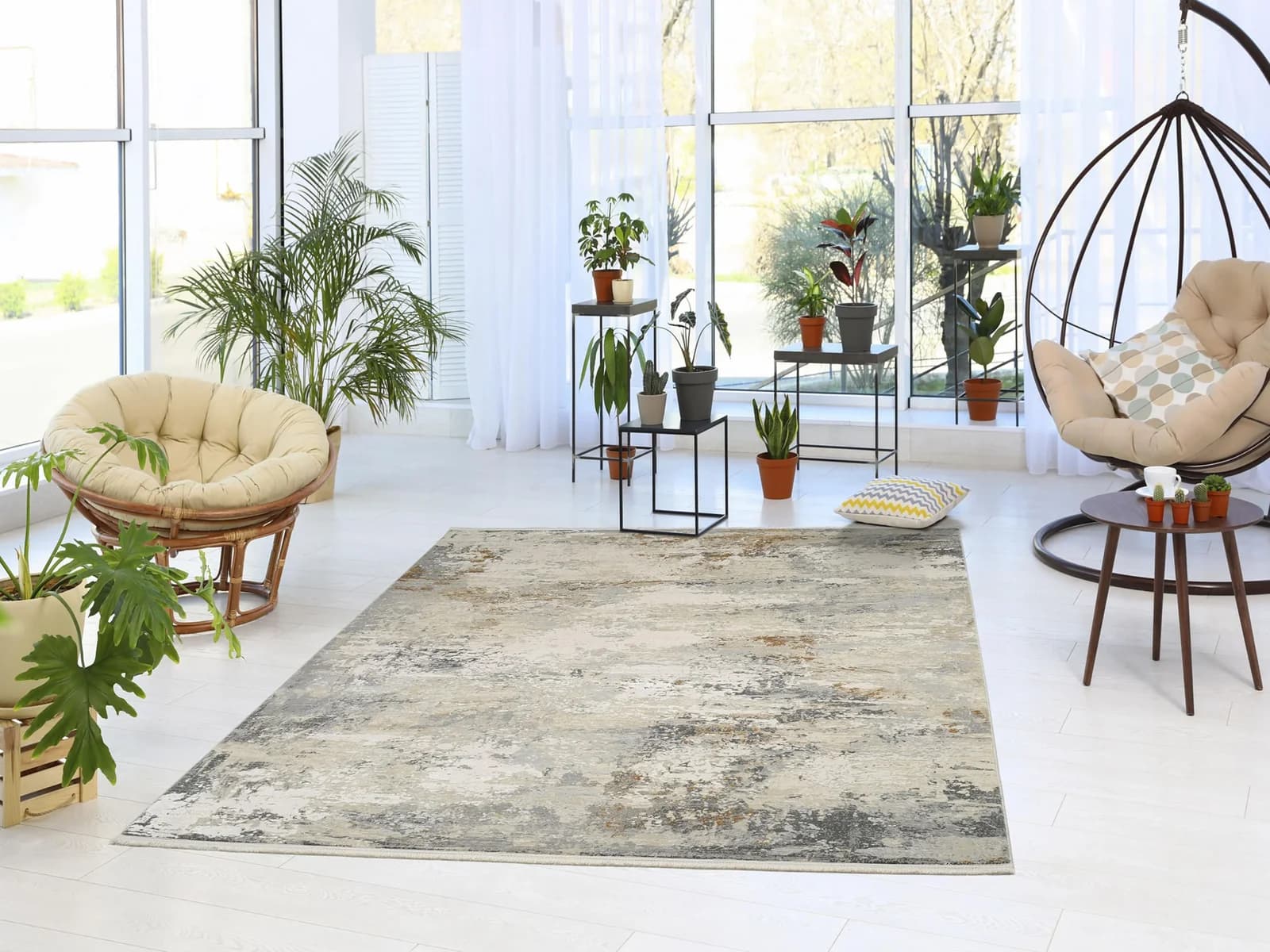 OCI IMPRESSION GALAXY Teppich Vintage Beige Grau Polyacryl Viskose