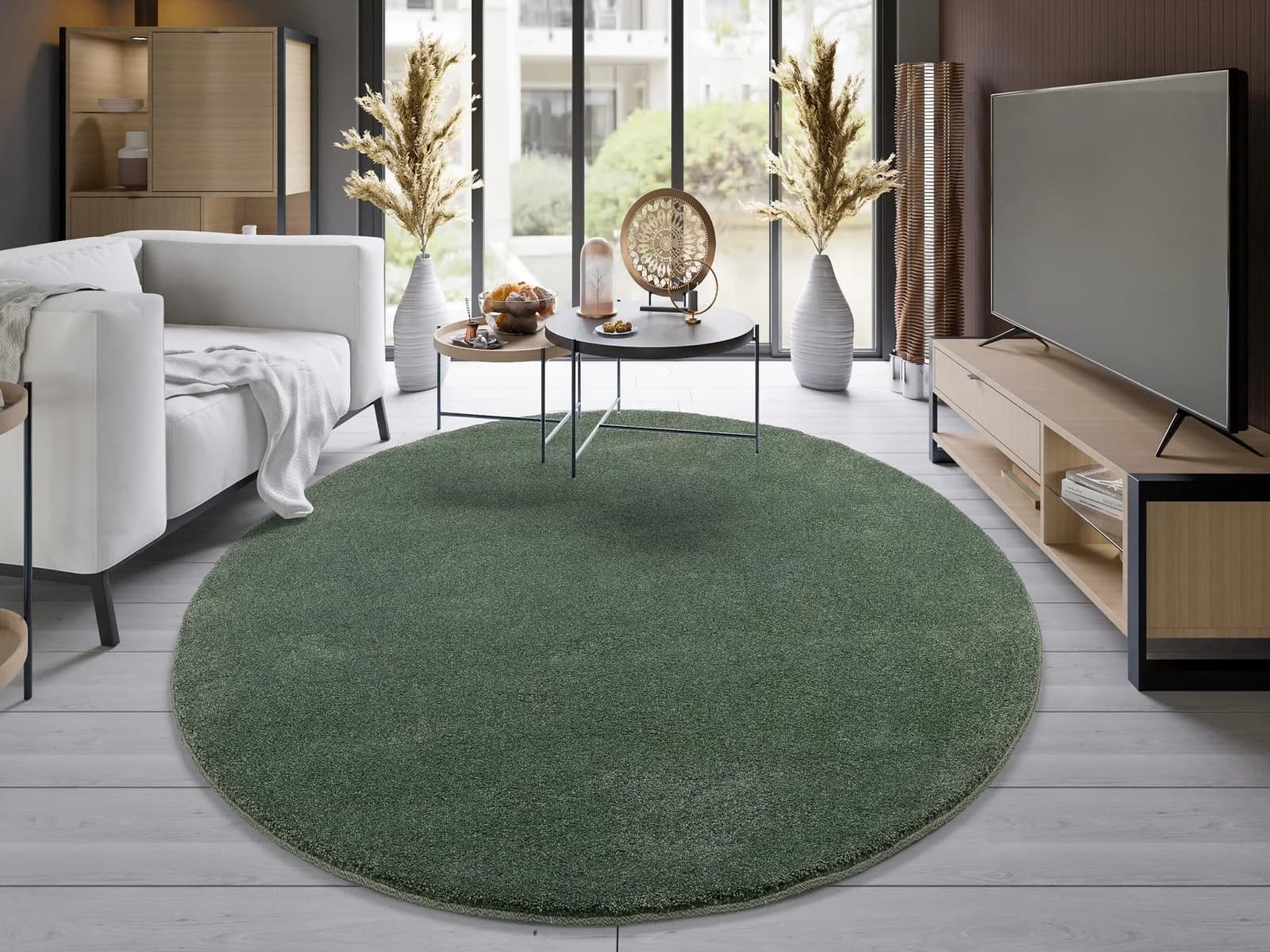 OCI Teppich NEW VILLA MELANGE Rund Grün Polypropylen
