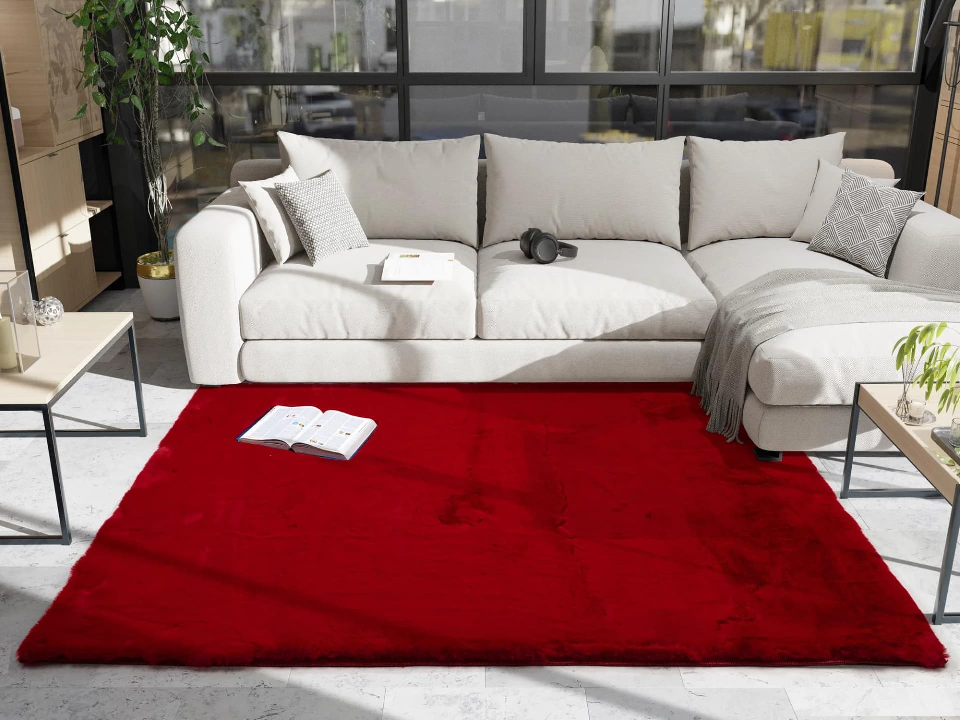 OCI ROCKY SOFT Hochflor-Teppich Rot Polyester Kuschelig