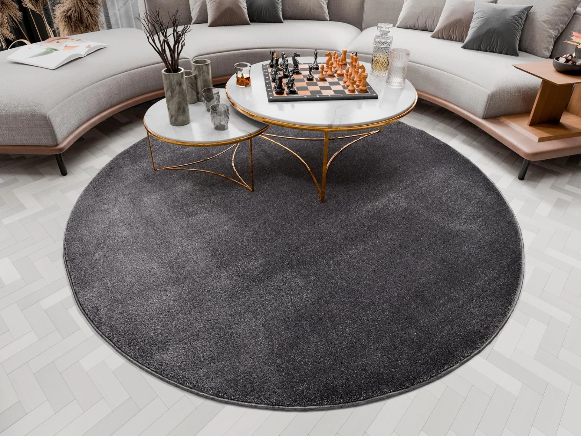 OCI Teppich Bellevue Grau 200cm Polypropylen Hochflor