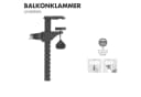 Doppler Balkonklammer Universal für Sonnenschirm 22-32 mm Stahl Bild 2
