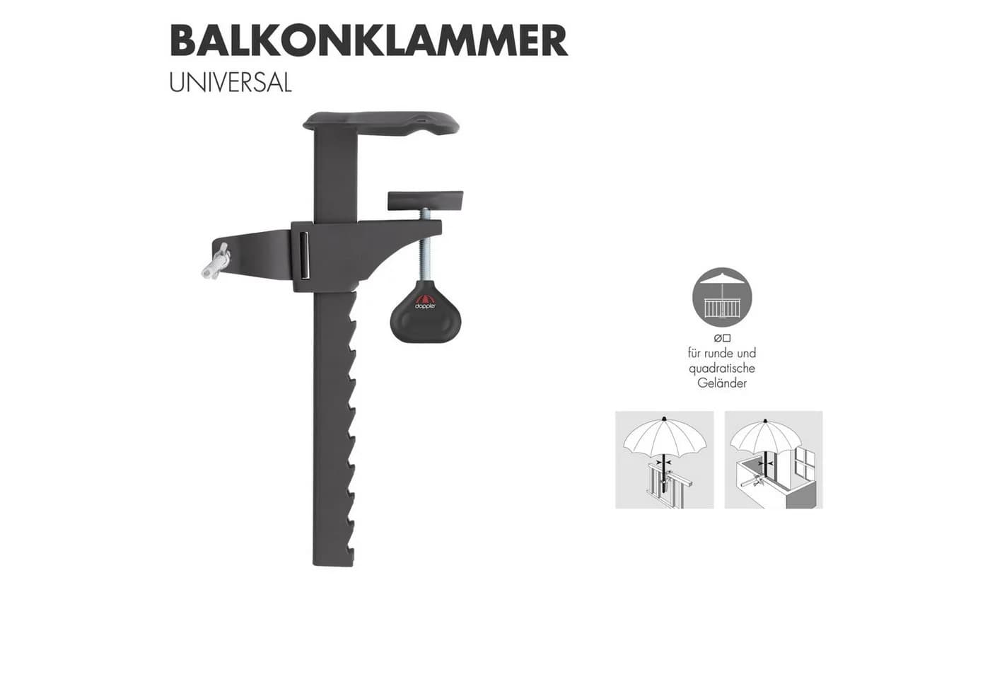 Doppler Balkonklammer Universal für Sonnenschirm 22-32 mm Stahl - Bild 2