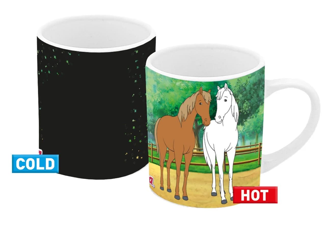 Geda Labels GmbH Tasse Farbwechsel Bibi und Tina Schwarz Keramik 250ml - Bild 2