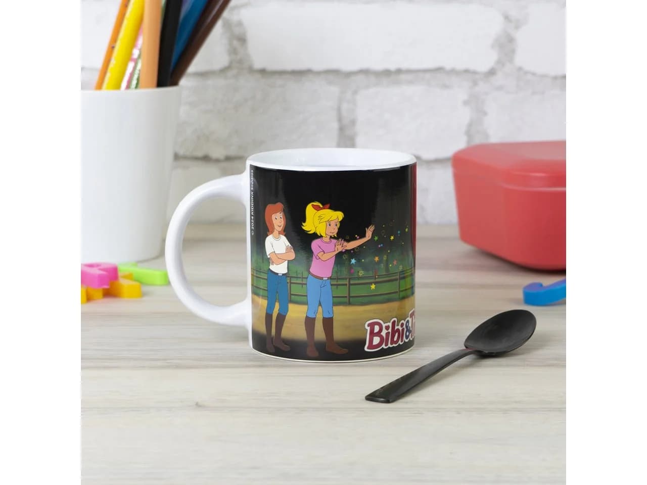 Geda Labels GmbH Tasse Farbwechsel Bibi und Tina Schwarz Keramik 250ml - Bild 3