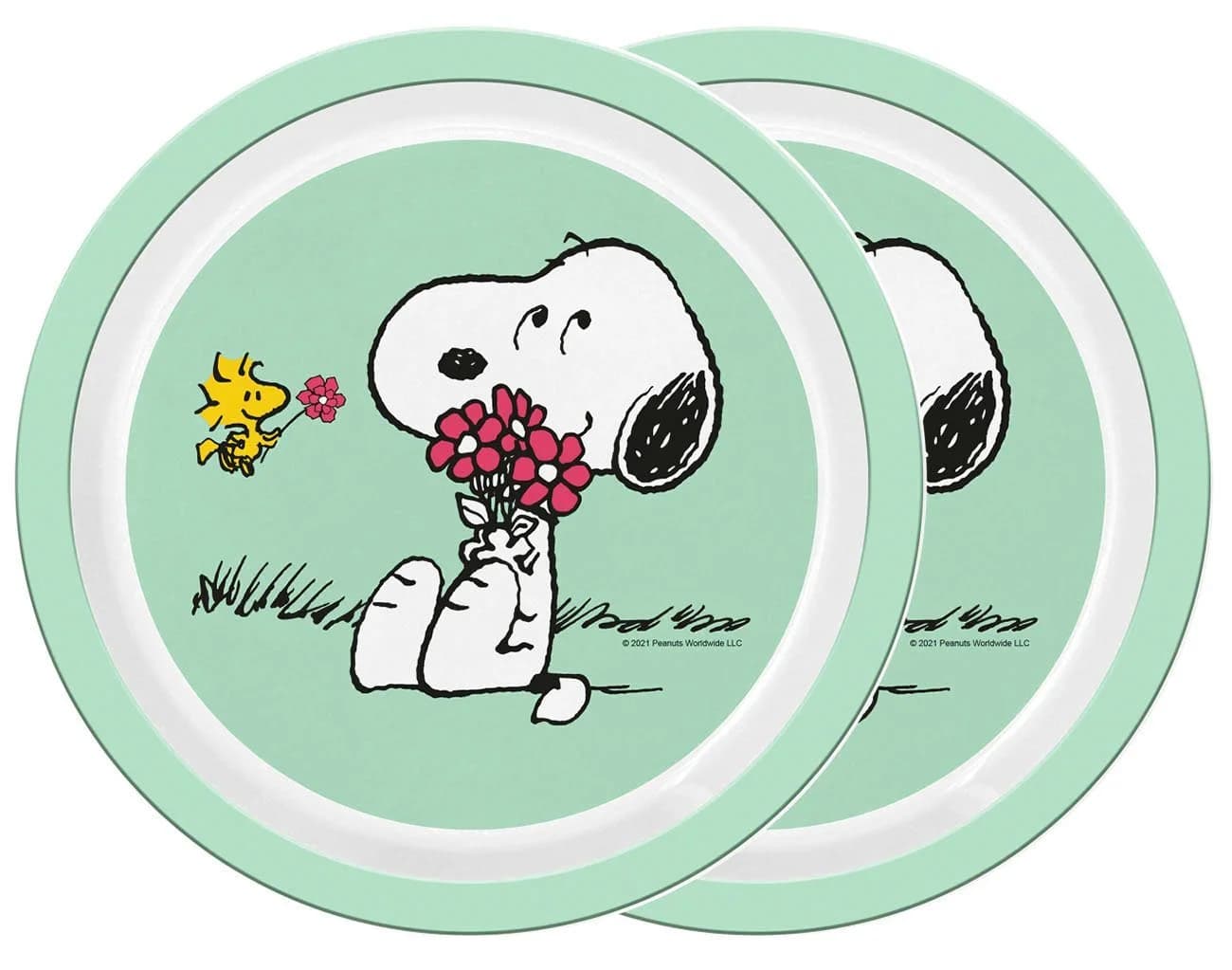 Geda Labels Snoopy Kids Frühstücksteller 2er Set Mintgrün Melamin - Bild 2