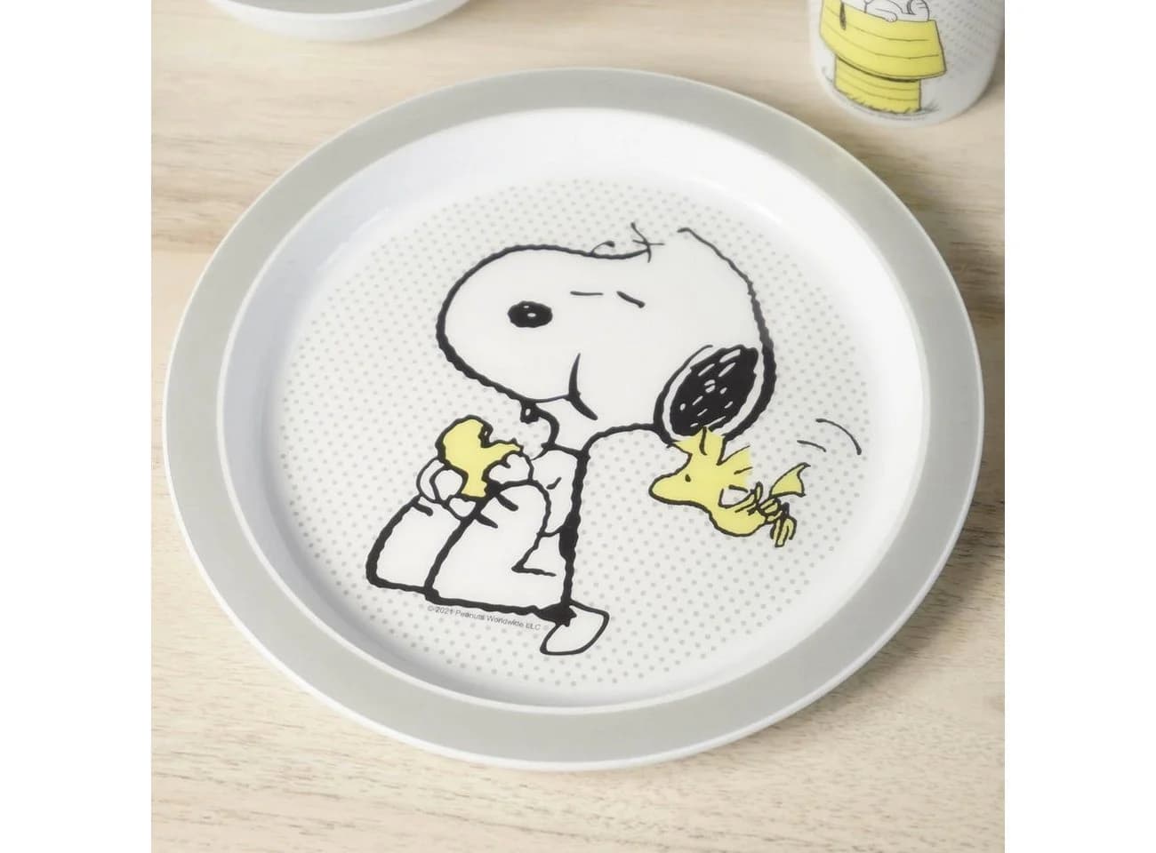Geda Labels GmbH Frühstücksteller Snoopy 2er Set 21,5 cm grau/weiß