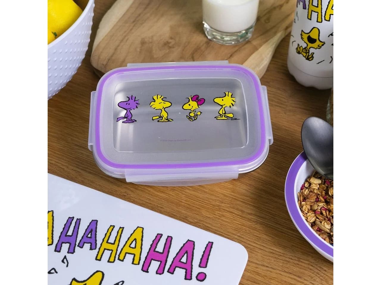 Geda Labels Lunchbox Peanuts Woodstock Edelstahl Lila 550ml