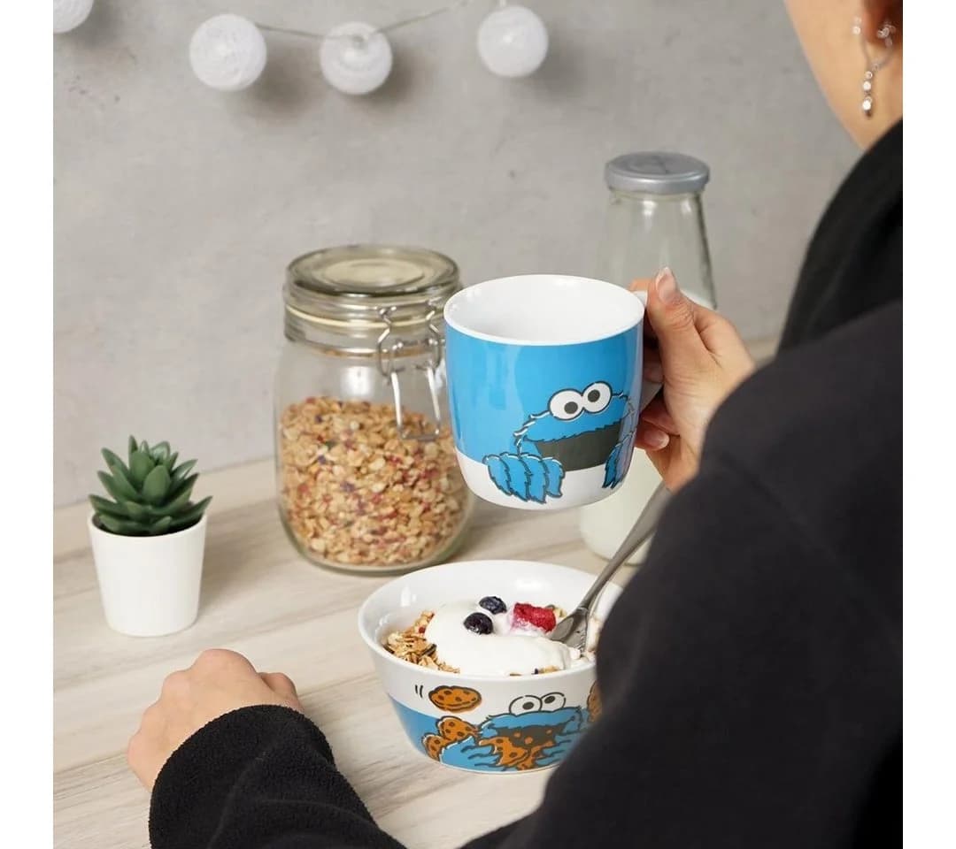 Geda Labels Tasse Sesamstraße Krümelmonster 300ml Porzellan Blau