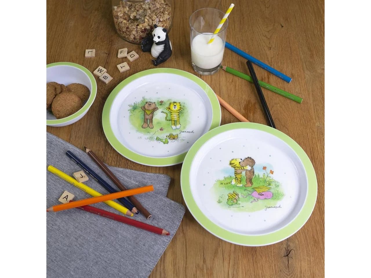 Geda Labels Kindergeschirr-Set Janosch Kids 2-tlg. PP Grün