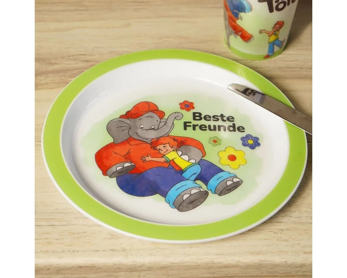 Geda Labels GmbH Frühstücksteller Benjamin Blümchen 2er Set Grün
