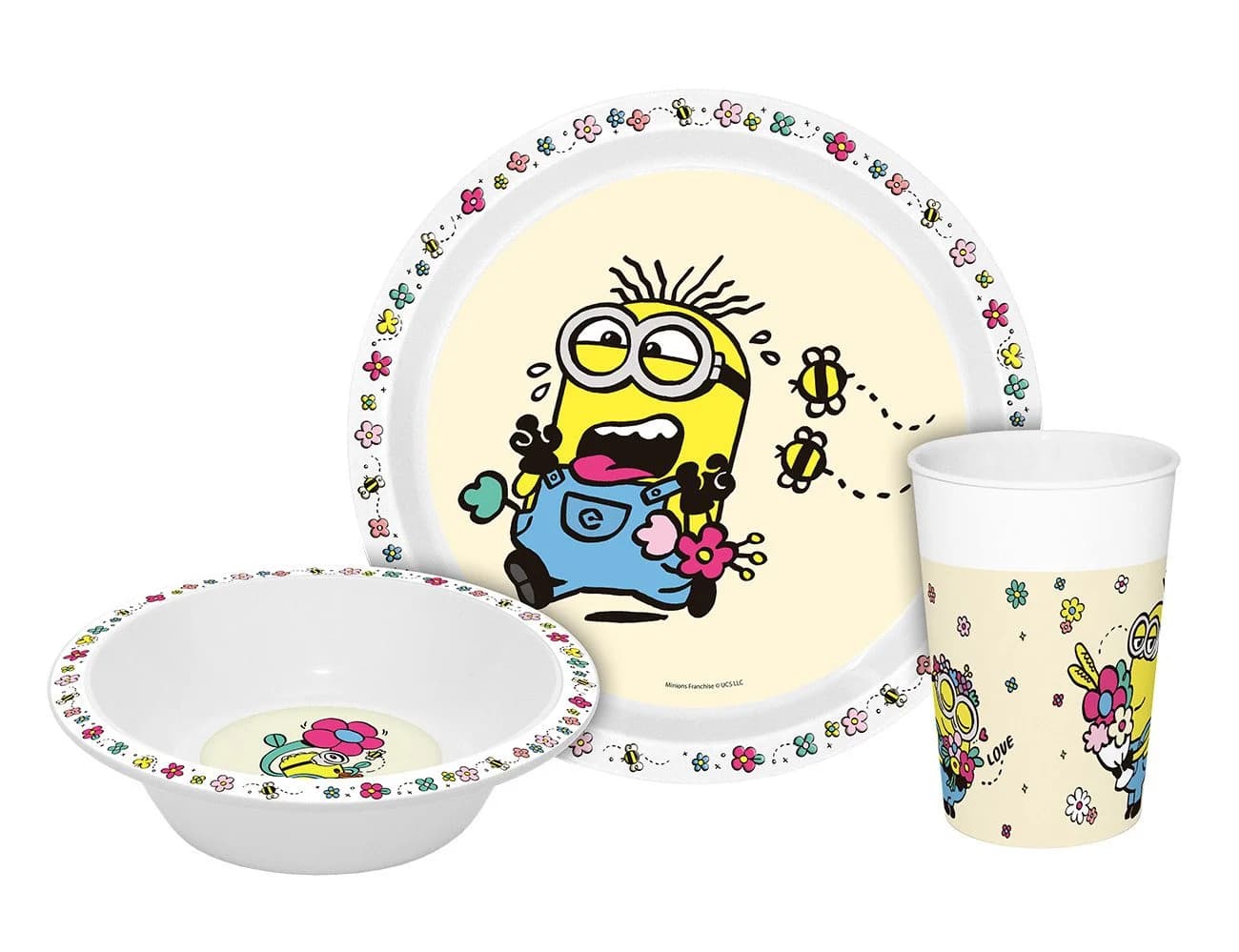 Geda Labels Kindergeschirr-Set Minions 3-tlg. Beige/Braun PP - Bild 2