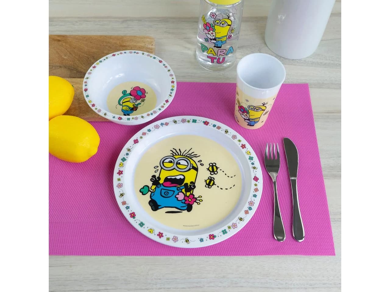 Geda Labels Kindergeschirr-Set Minions 3-tlg. Beige/Braun PP - Bild 3