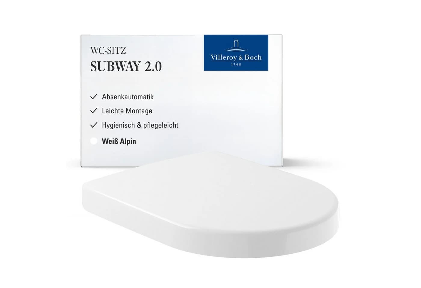 Villeroy & Boch Subway 2.0 WC-Sitz 9M68S101 Scharniere Edelstahl, weiss, mit SoftClosing - Bild 2