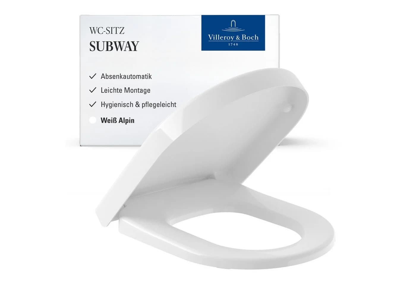 Villeroy & Boch Subway 9M55S101 WC Sitz Softclosing Scharniere Edelstahl, weiß - Bild 2