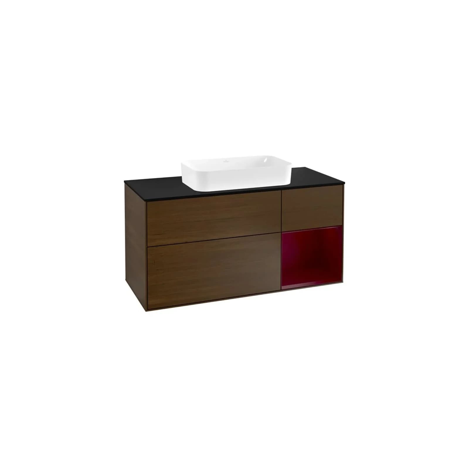 Villeroy und Boch Finion Waschtischunterschrank 120 cm Schwarz Matt, Peony Regal