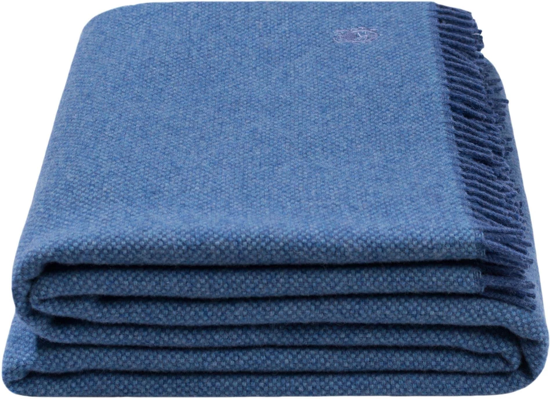 Wohndecke ZOEPPRITZ1828 "Must Relax" Blau 100% Schurwolle