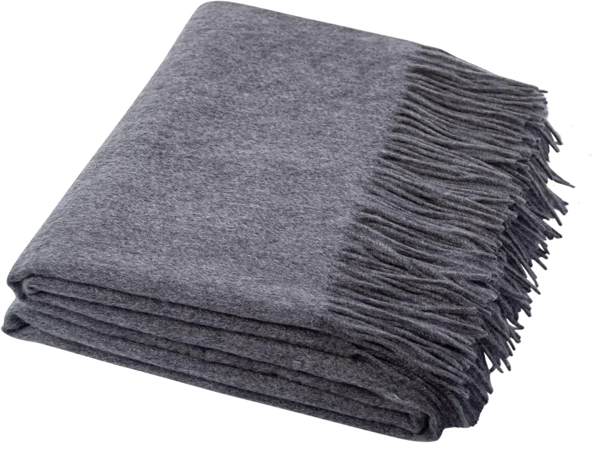 ZOEPPRITZ1828 Cashmere Wohndecke Grau Melange Klassisch