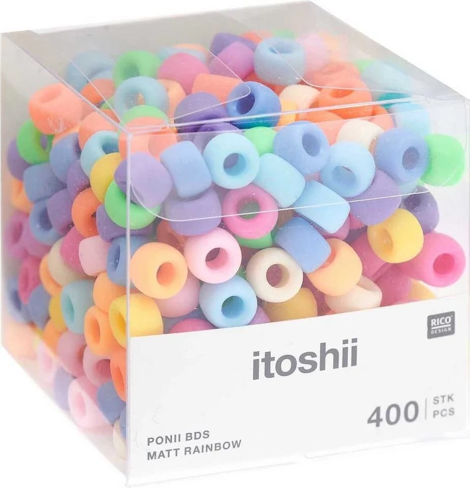 Rico Design Bastelperlen itoshii Perlenmix Ponii Beads 400-tlg. Bunt - Bild 2