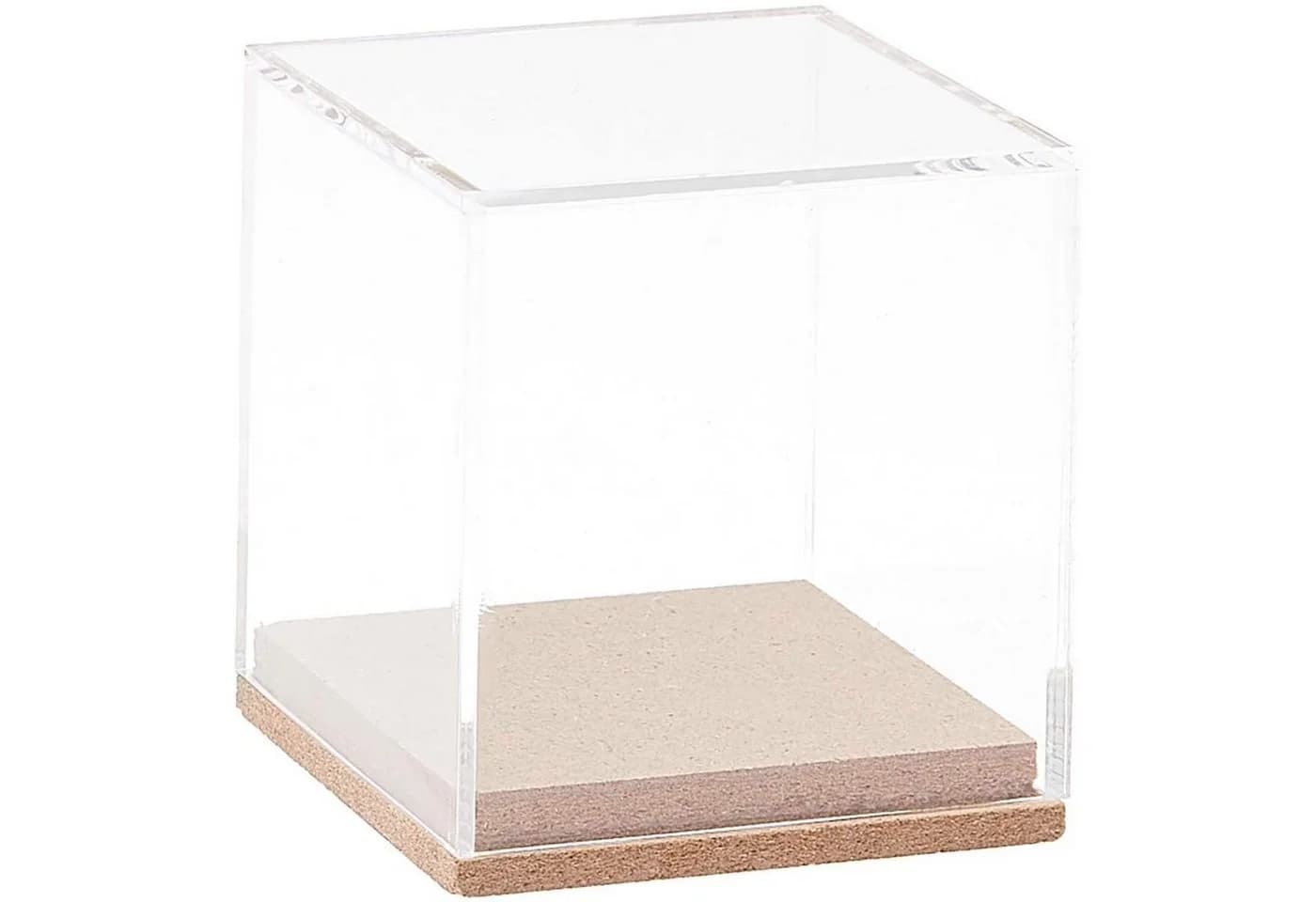 Rico Design Aufbewahrungsbox Dekohaube Würfel MDF Acrylglas Weiß