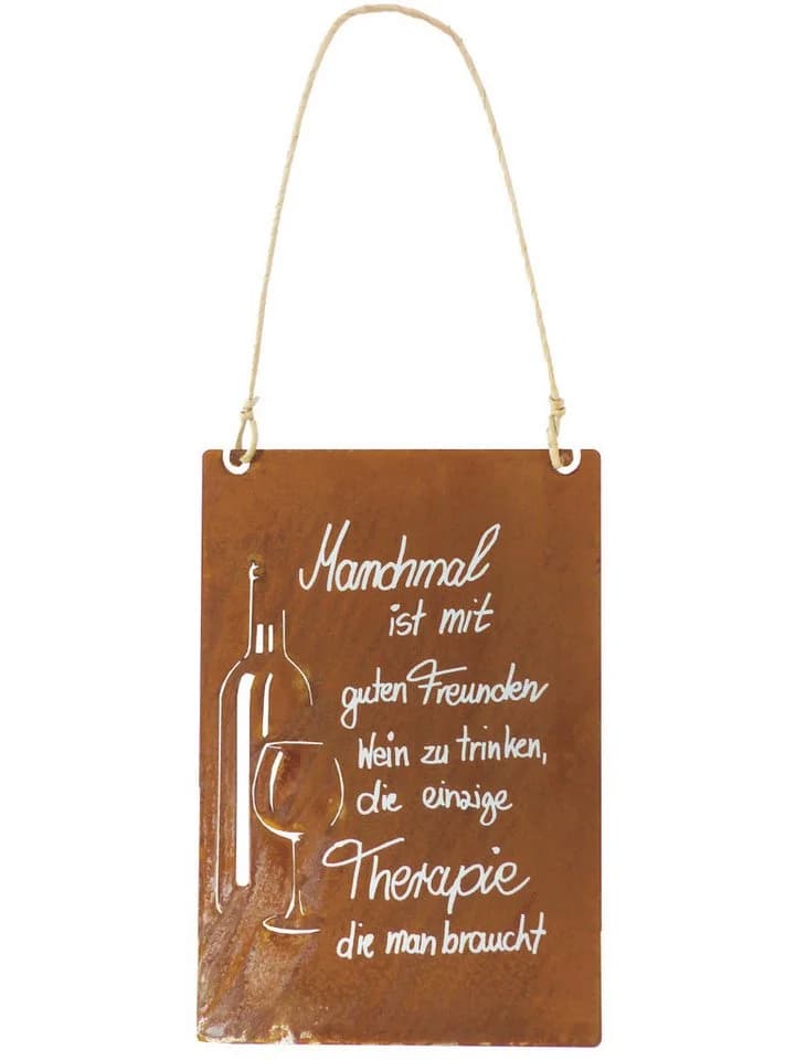 BADEKO Dekotafel Gute Freunde 35 cm rostbraun
