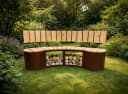 BADEKO Gartenbank Pforzheim Lärchenholz Cortenstahl Bild 1