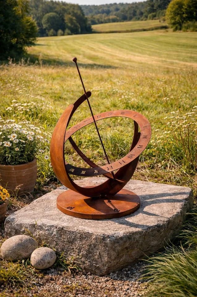 BADEKO Sonnenuhr Schönblick aus Edelrost Cortenstahl Garten Deko - Bild 2