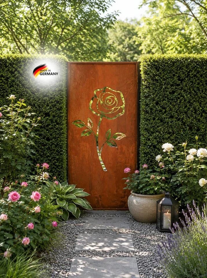BADEKO Sichtschutzelement Paravent Cortenstahloptik - Bild 2