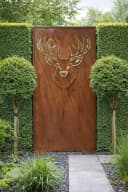 BADEKO Sichtschutzelement Paravent Hirsch Cortenstahloptik Metall Bild 2