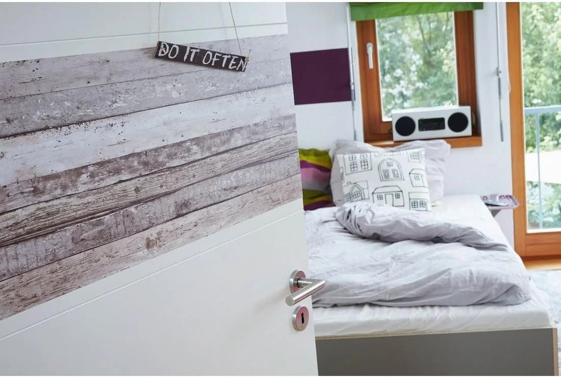 Livingwalls Möbelfolie Klebefolie Holzoptik Beige Braun Selbstklebend