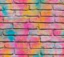 living walls Vliestapete Steinoptik Bunt Gelb Lila Vlies Bild 2