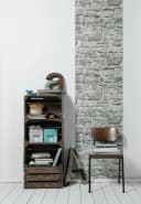 living walls Vinyltapete Pop Up Panel 3D Steinoptik Grau Selbstklebend Bild 1
