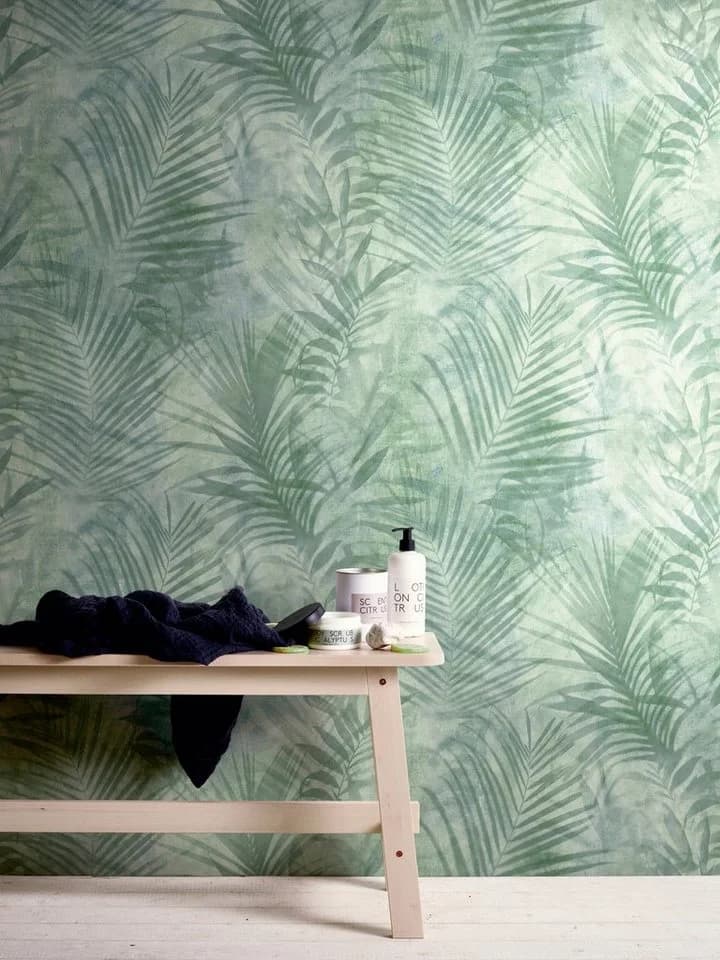 A.S. Création Vliestapete Neue Bude 2.0 Tropical Concret Grau/Grün
