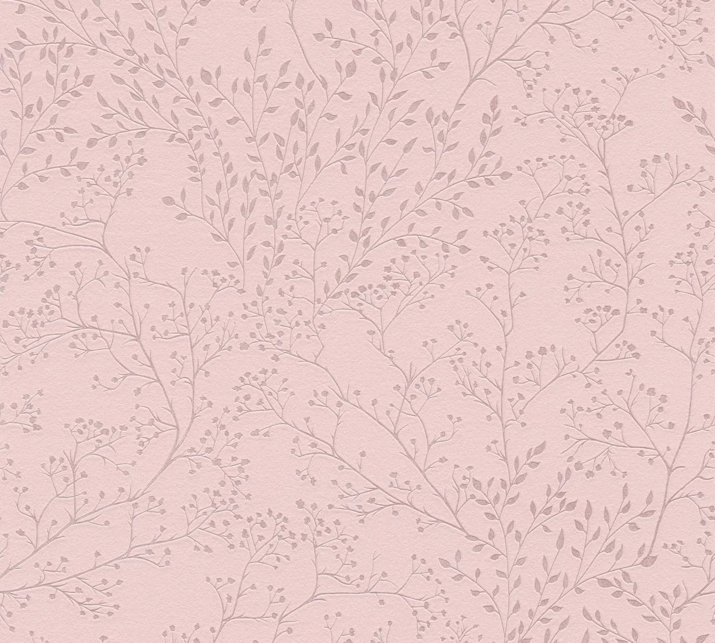 A.S. Création Vliestapete Trendwall Floral Vintage Industrial Rosa Gold Silber