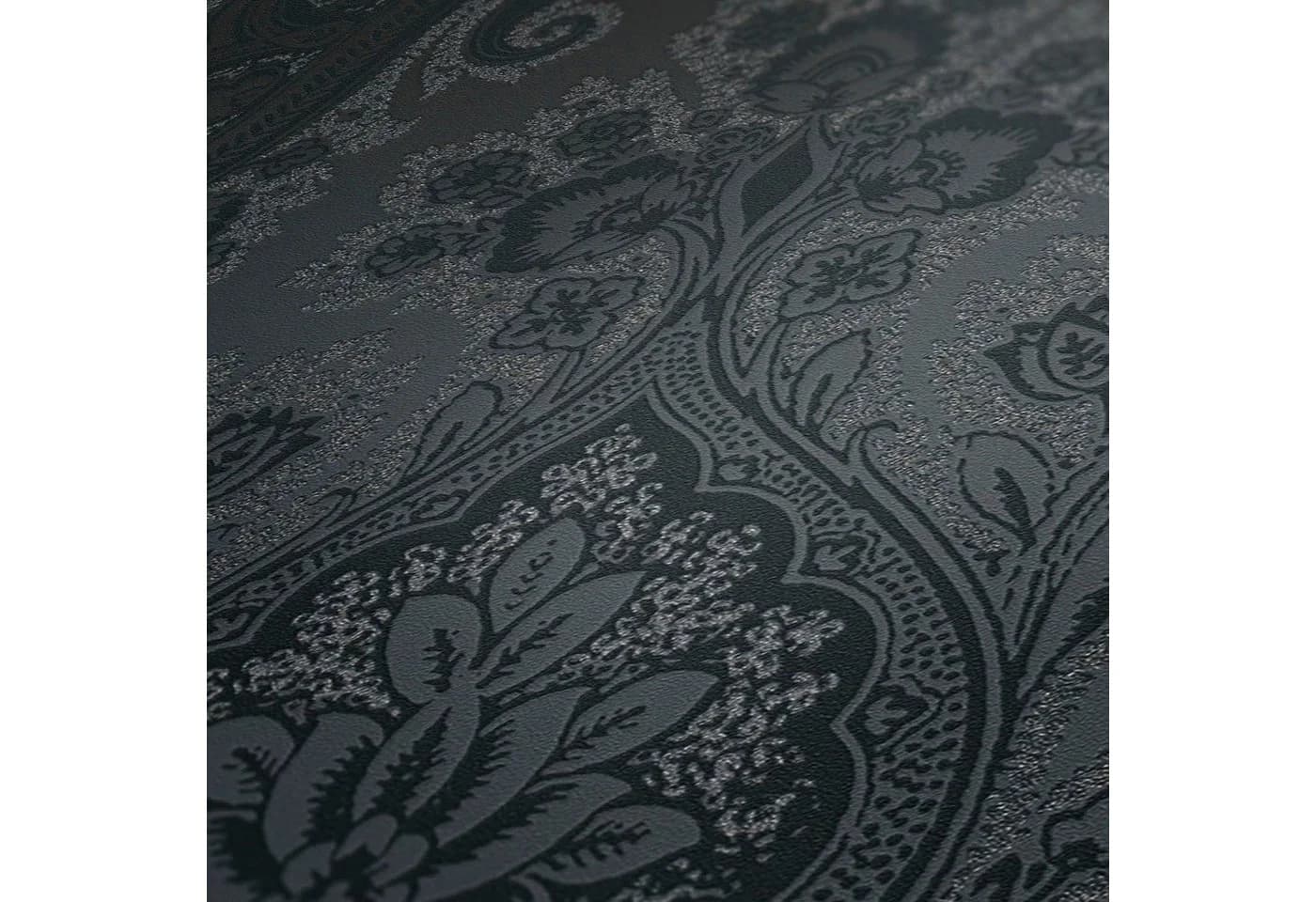 living walls Vliestapete My Home My Spa Grau/Schwarz Barock Ornament Glitzer - Bild 4