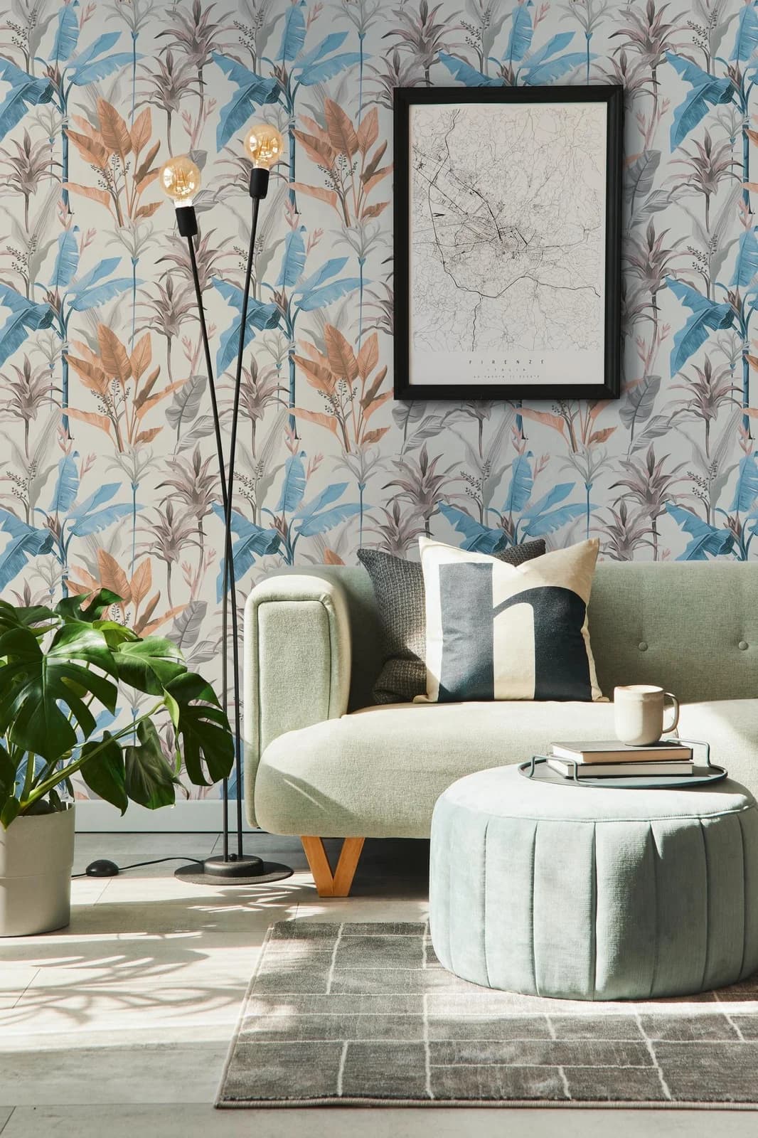 Livingwalls Vliestapete Tropical Leaves Beige Dschungel-Motiv