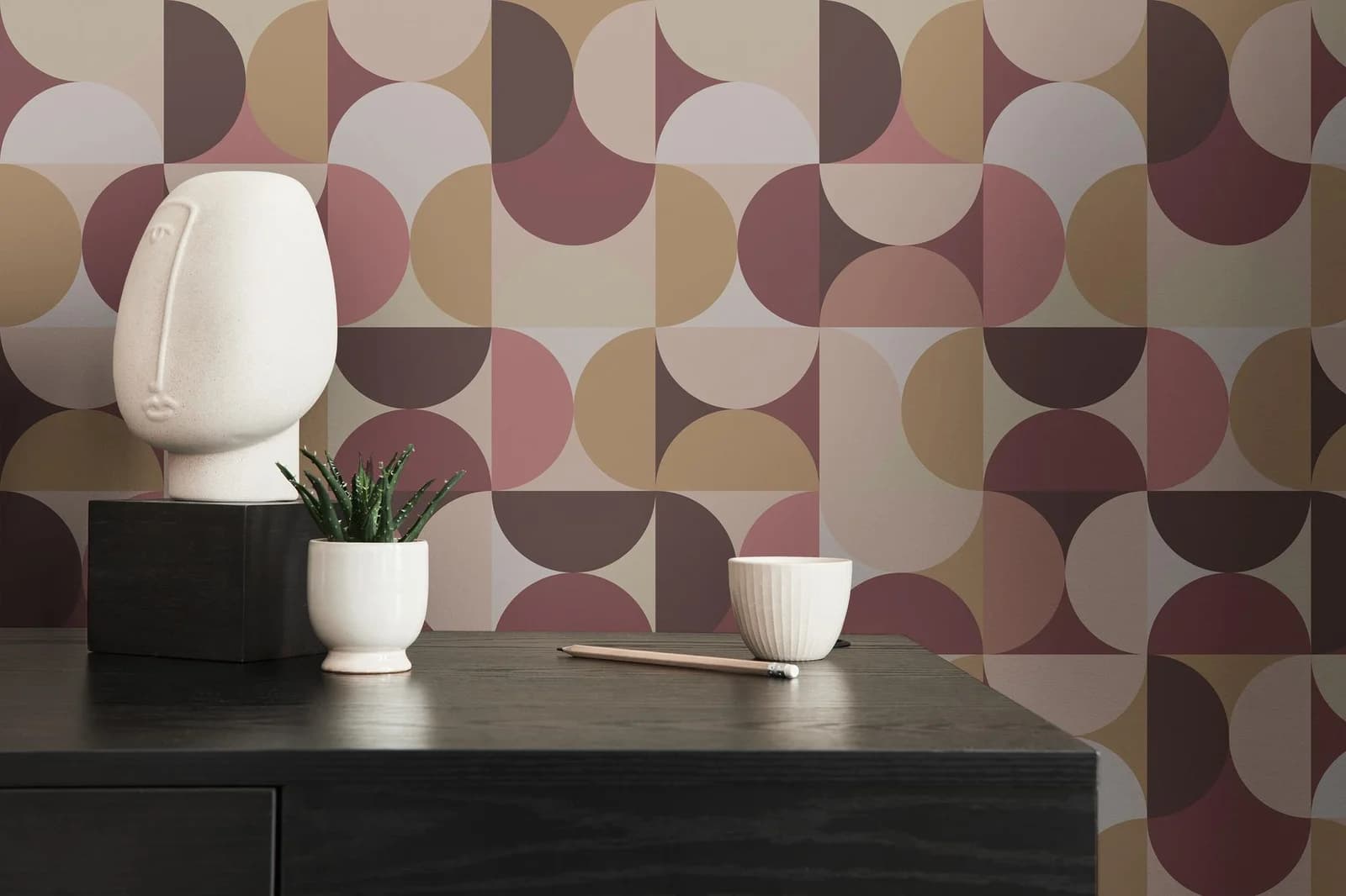 Livingwalls Vliestapete Retro Formen Schwarz Bunt
