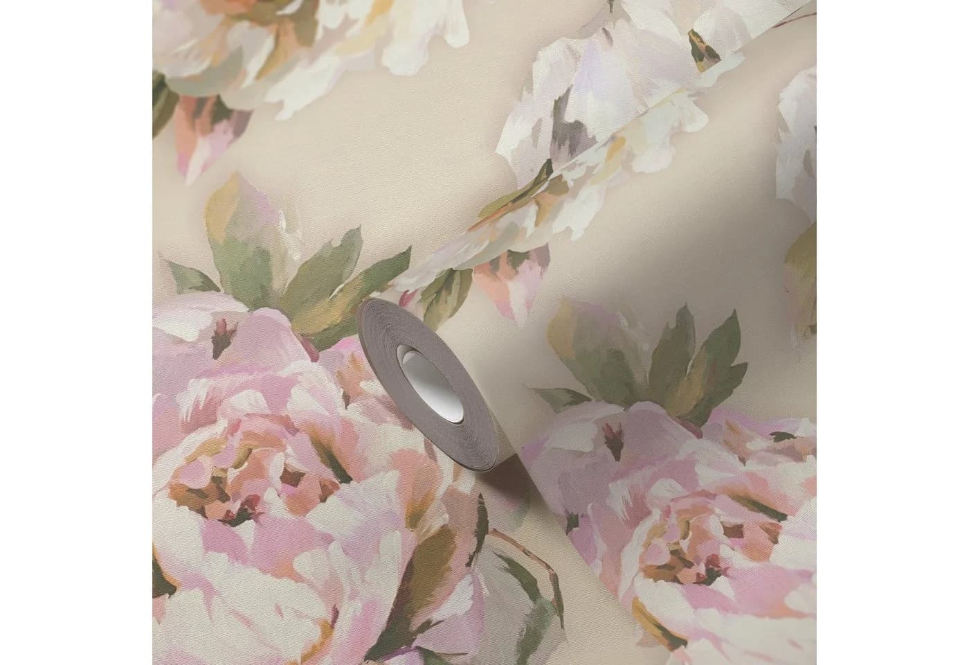 A.S. Création Vliestapete Blumen-Tapete Strukturiert Matt Violett, Pink, Grün