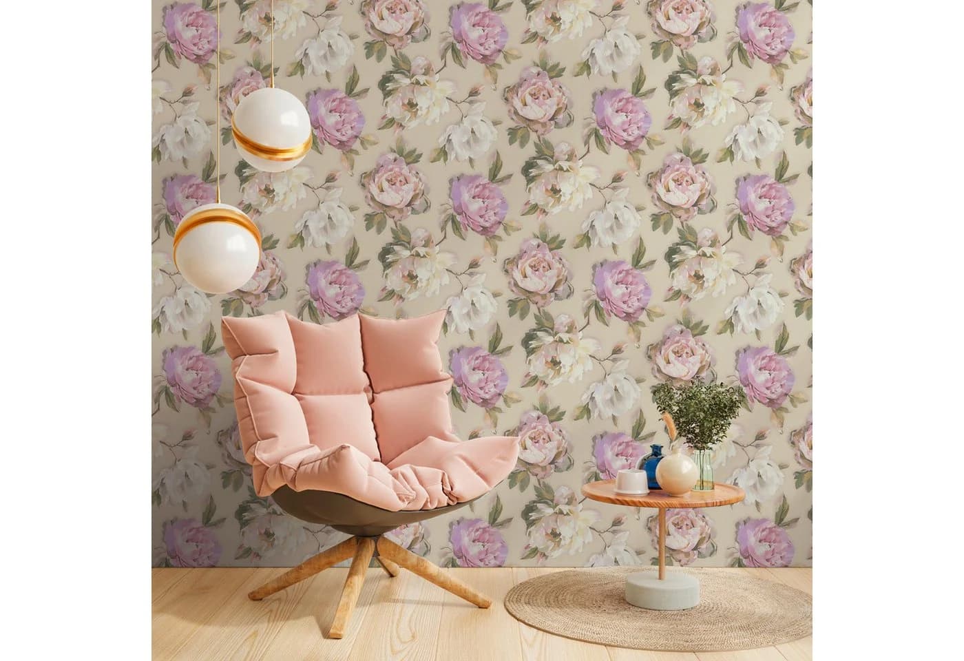 A.S. Création Vliestapete Blumen-Tapete Strukturiert Matt Violett, Pink, Grün - Bild 2