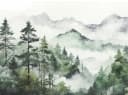 living walls Fototapete THE WALL III Wald Landschaft Vlies Bild 1