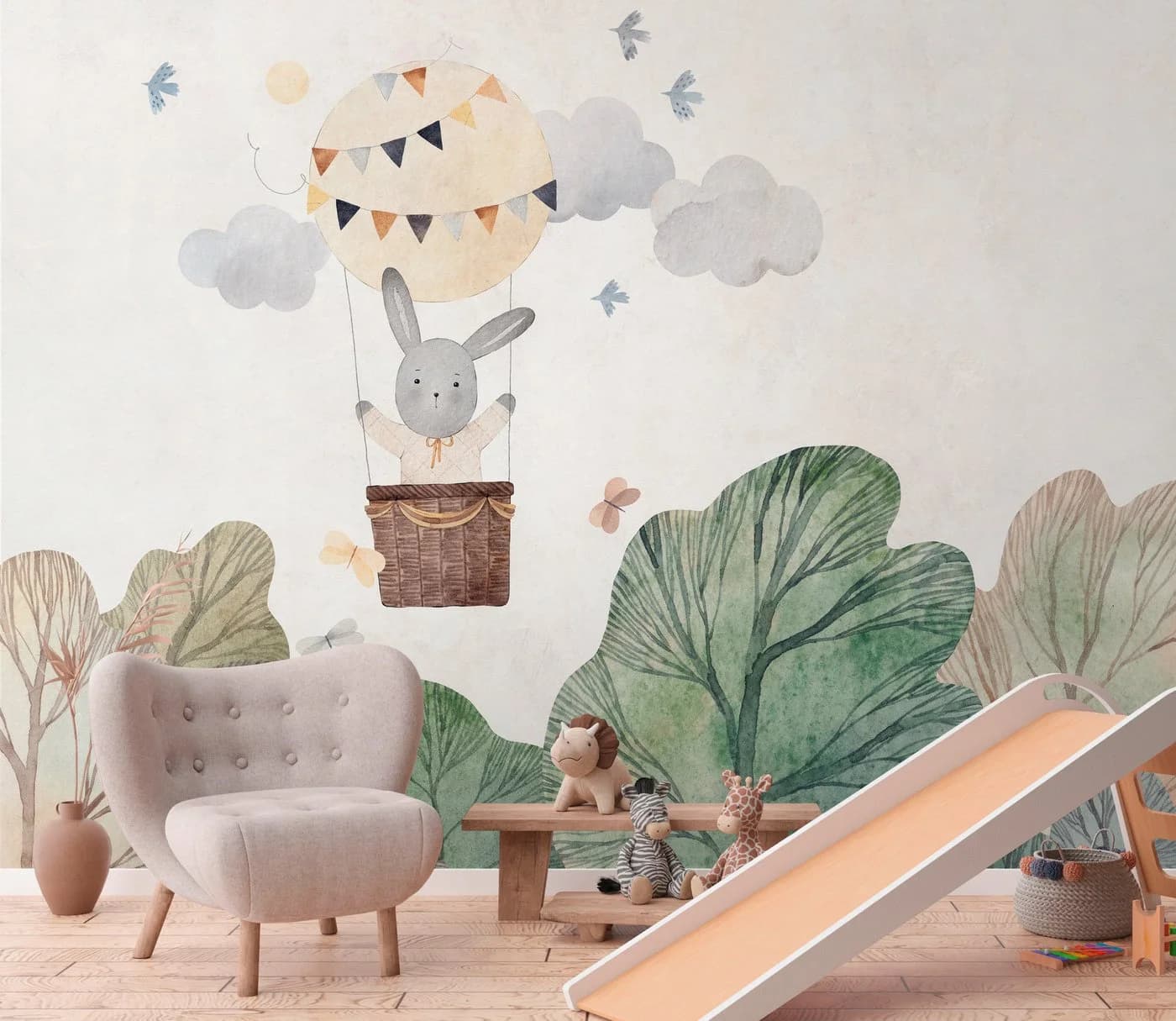 Fototapete für Kinderzimmer - Beige, Grün, Braun - Bild 2