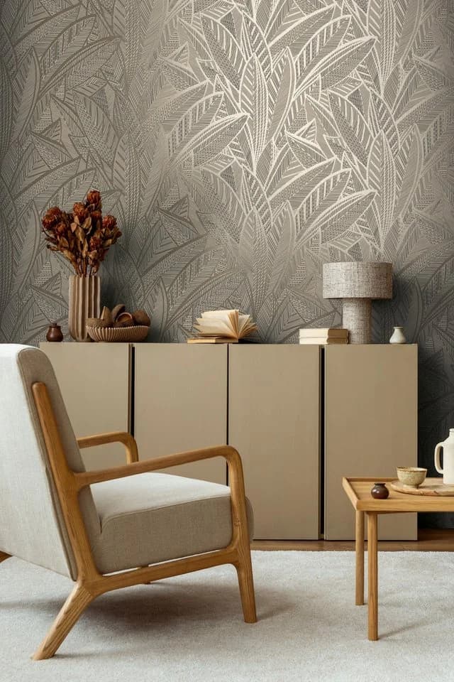 A.S. Création Vliestapete French Affair Blattmuster Metallic Schwarz - Bild 5
