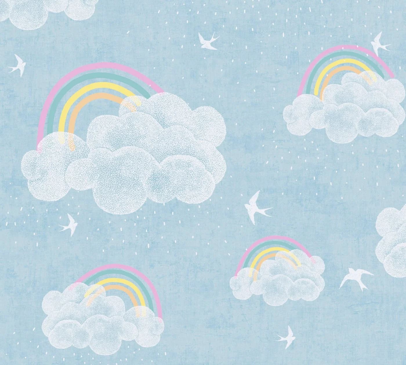 A.S. Création Vliestapete Himmel Regenbogen Wolken Blau Bunt 77144-1
